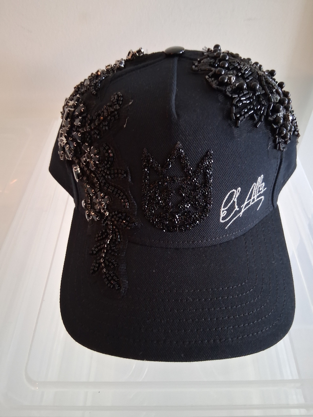 Cult of Individuality Black Embellished El Alfa Cap with Beaded Crown!